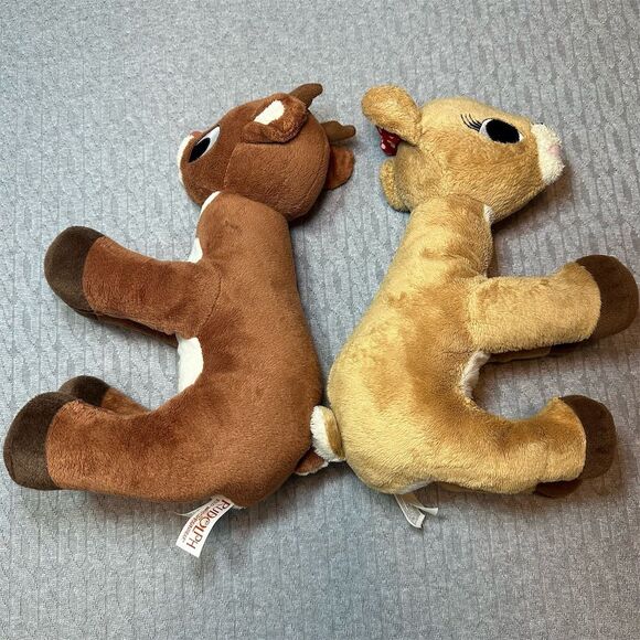 Commonwealth Toys Rudolph & Clarice Reindeer Plush Toy Set 12” in - Picture 3 of 7